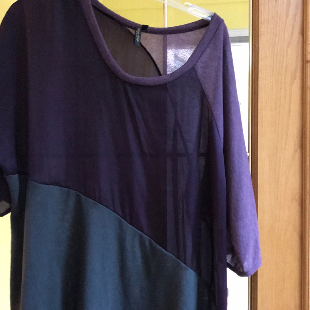 Slouchy sheer silk and cotton blouse